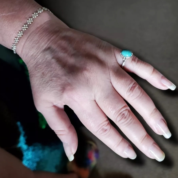 Vintage Spell Designs RARE Lone Wolf Turquoise Sterling Silver Pinky Finger Ring - Picture 7 of 11